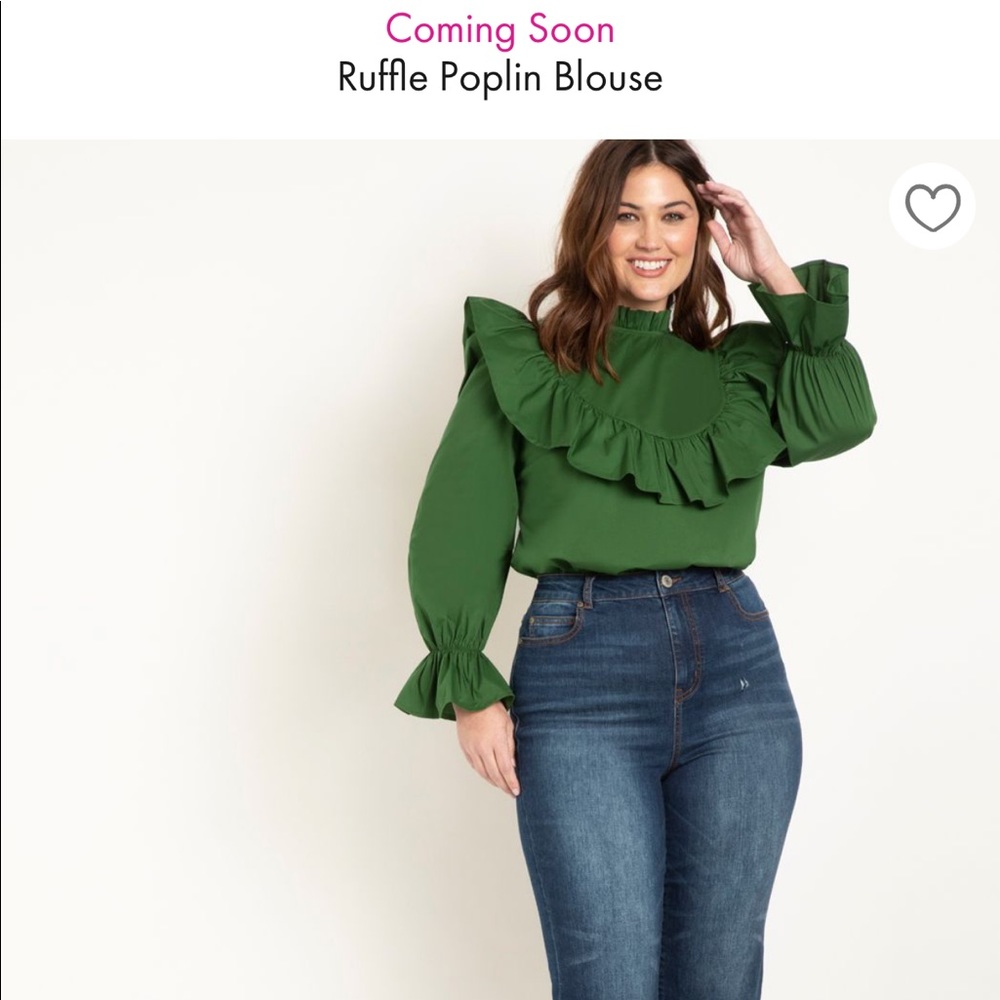 Ruffle Poplin Blouse
